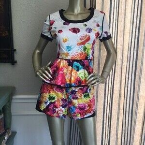 EUC Prabal Gurung for Target Bright Floral Short Set 8
